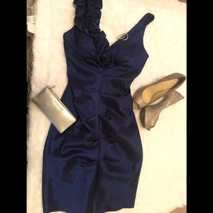 Metallic dark blue dress